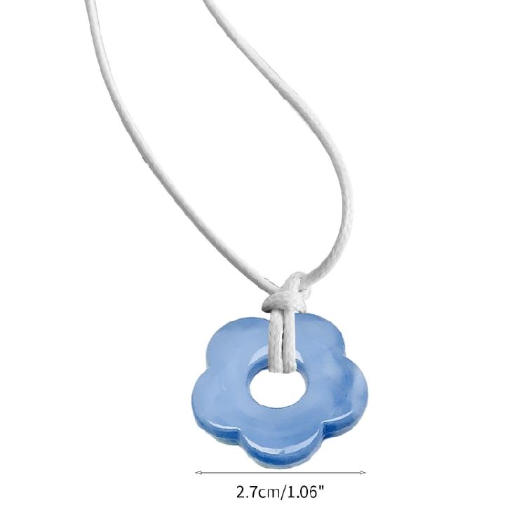 Floral Necklace Acrylic Flower Pendant Neckchain Fashion Jewelry Gift for Women