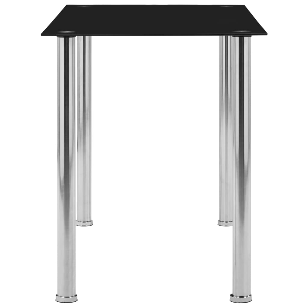 Dining Table Black 120 X 60 X 75 Cm Tempered Glass