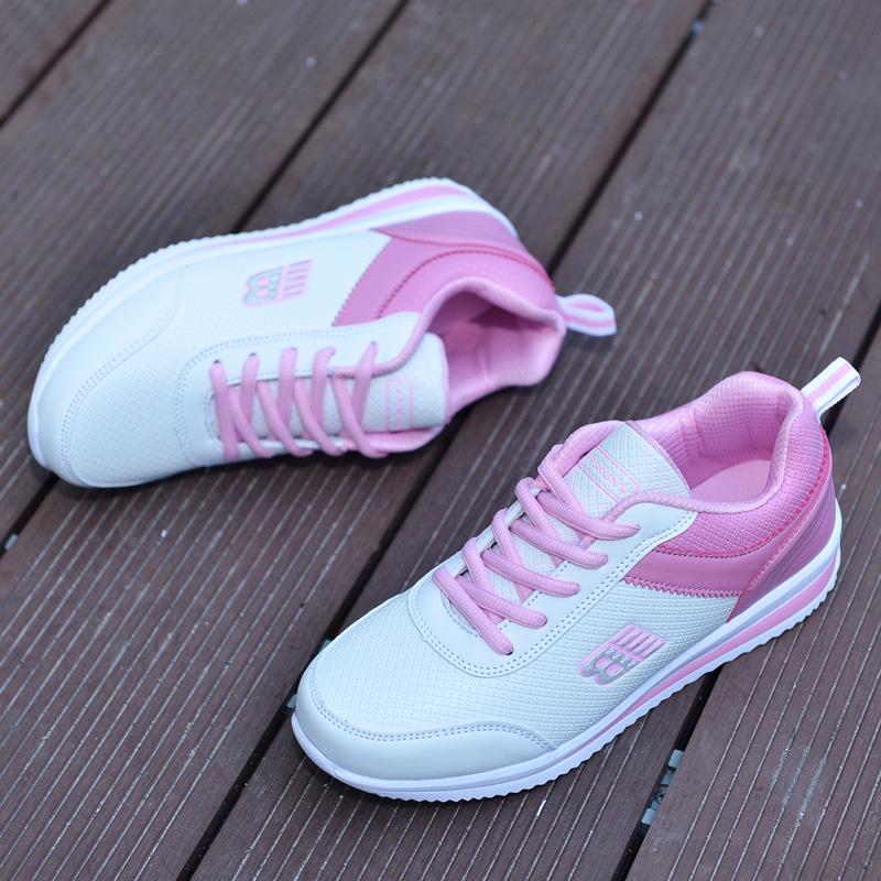 Damen PU-Leder Laufschuhe Elastische Freizeit-Sportschuhe Wasserdichte Outdoor-Trainings-Sneaker Leichte Jogging-Schuhe
