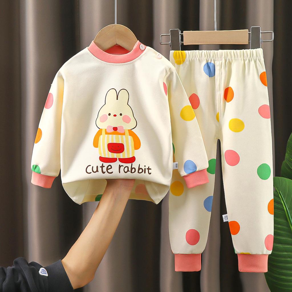 Children's Underwear Sets - Long-sleeved And Long-pants Sets For Boys, Girls' Pure Cotton Pajama Sets In 2-piece Sets