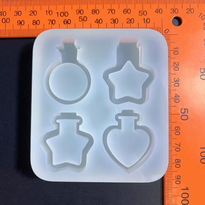 Perfume Bottle Silicone Mold Quicksand Epoxy Casting Molds Resin Shaker Mold DIY Pendant Keychain Jewelry Making Mold