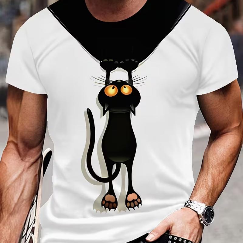 

Men s T-shirt 3D digital printing avant-garde pattern round neck fashionable short-sleeved sports casual T-shirt XL