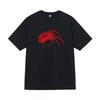 Stussy Style Mens Loose Fit Cotton Crew Neck Short Sleeve T-Shirt With Cartoon Print Casual Tee