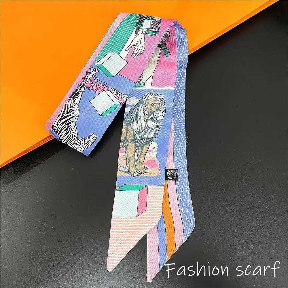 

New Design Scarf Ribbon for Bag Handles Thin Long Strip Decorative Accessories Women Girls Fashion Trendy Hijabs for Woman 90X5CM