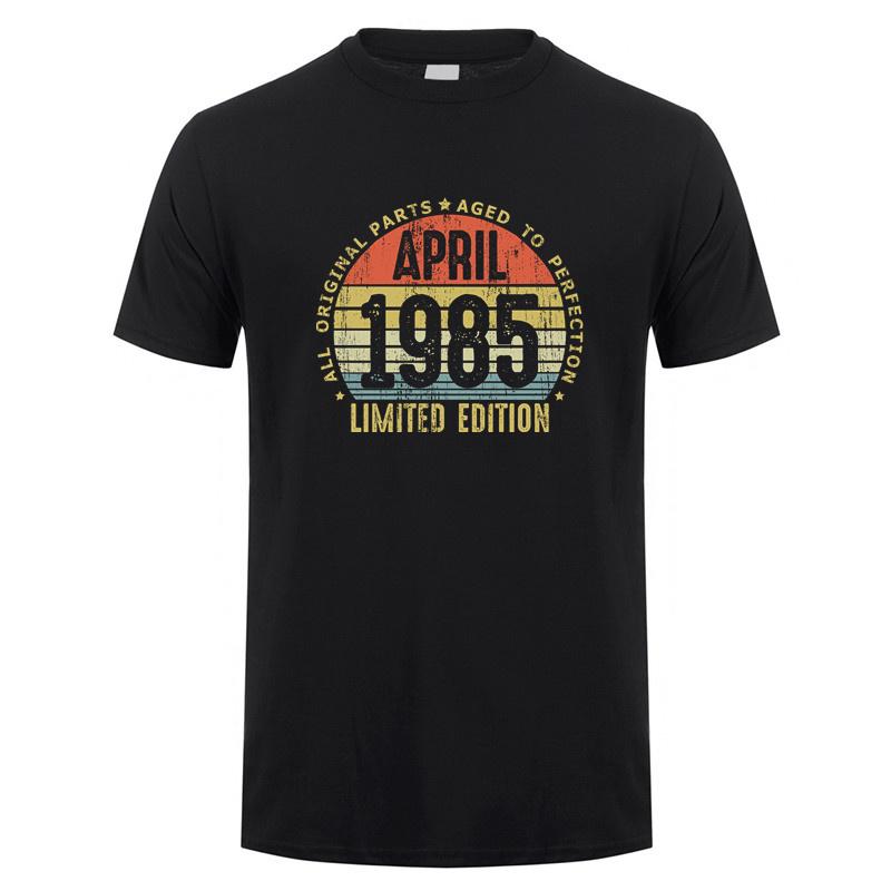 Made In January 1985 T Shirt Short Sleeve Born In March September October Every Month of 1985 Tops 40th Birthday Gift Tee OT037