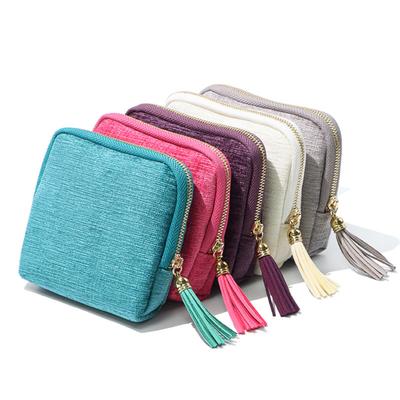 Small Travel Jewelry Case 5 Compartments Portable Mini Jewelry Box with Tassel Zipper Soft Velvet Organizer Pouch for Rings Bracelets Bangles Cards