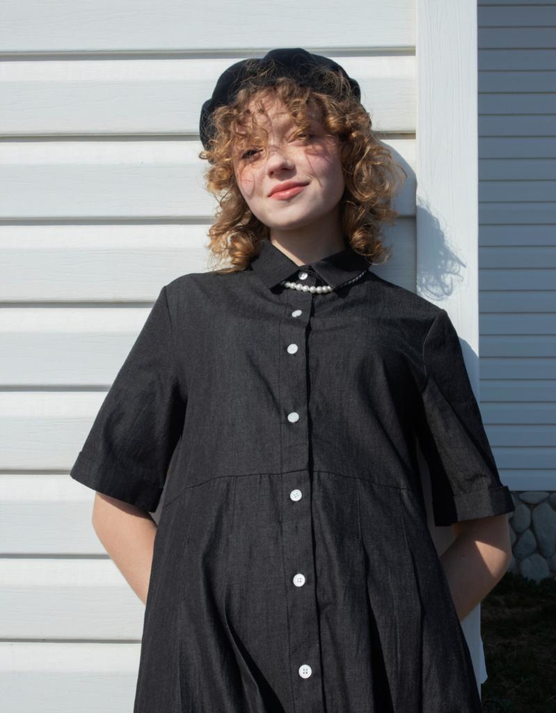 Beonadeumiljeu Turn Up Sleeve Dress - Black