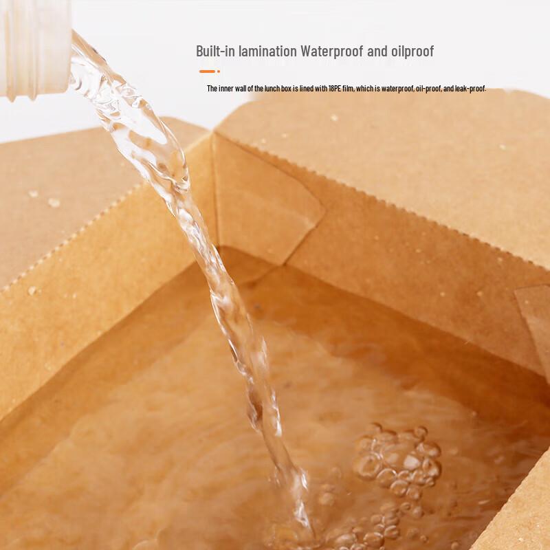 Pabei 2000ml Disposable Kraft Paper Food Container