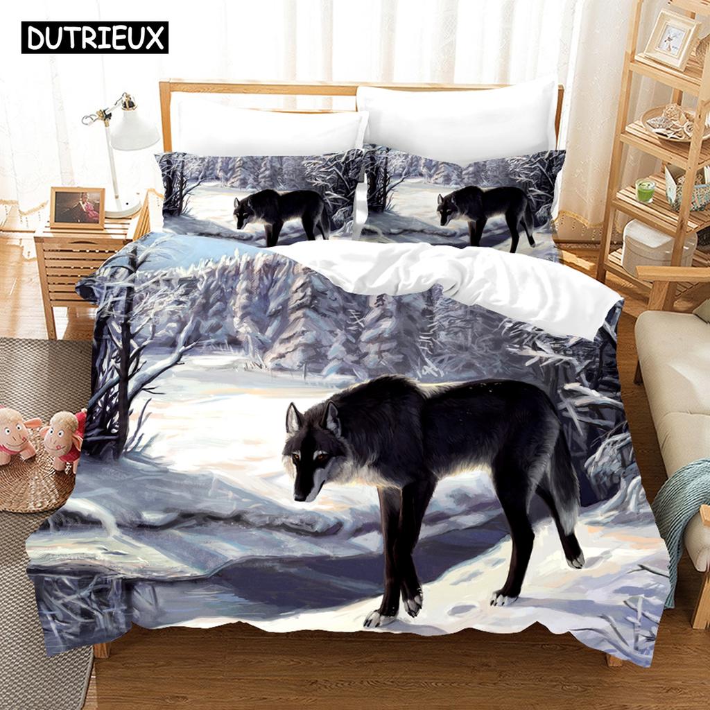 3D Die Wolf-Serie Bettwäsche-Sets Bettbezug-Set mit Kissenbezug Twin Full Queen King Bettwäsche Bettwäsche