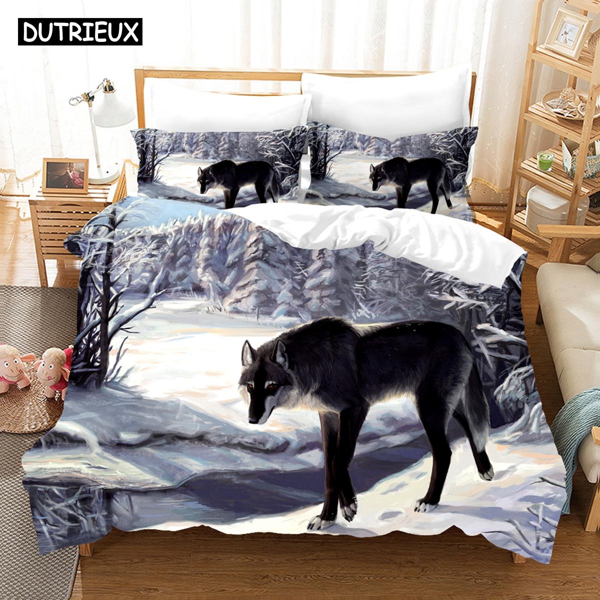 

Vibrant Lightweight Twin Full Queen King 3D The Wolf Series Sets With Bedclothes Bed Polyester Quilt Comforter (quilt)-EU Single(135*200cm)3pcs