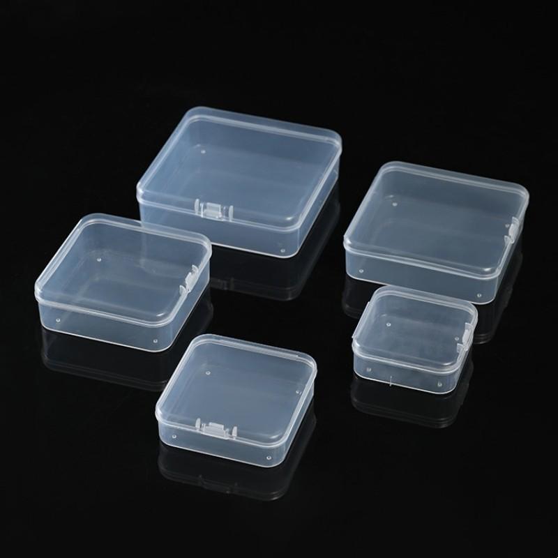 Square pp plastic fishing hook box, semi-transparent square packaging box, small parts organizer