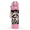 1PC Cute But Feral Bear Quote Print 750ml Color Plastic Sports Water Bottle Leakproof Flip Straw Lid Suitable for Sports Office Home Use