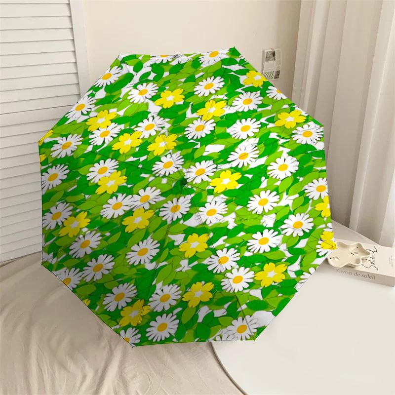 

1PC Flowers Leaves Umbrella-8-Rib Reinforced Portable Folding Travel Suitable for All Seasons Outdoor Daily Use -J0359