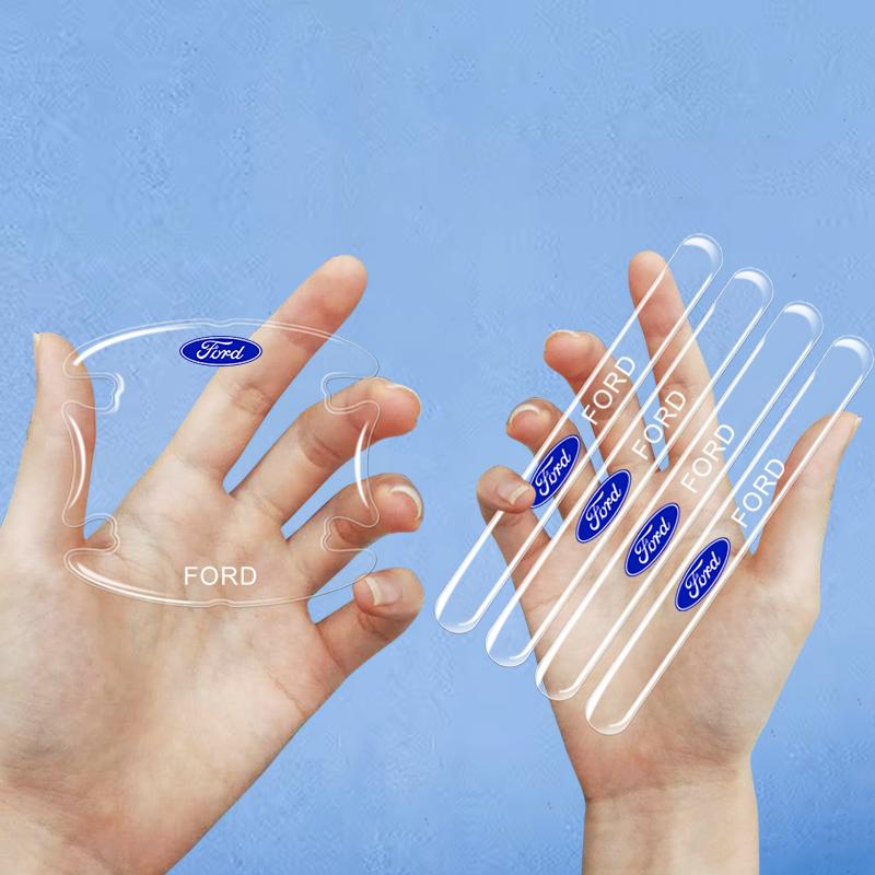 8PCS Anti Scratch Stickers Car Door Handle Cup Protector Film For Ford Escape Kuga Mondeo Ecosport Fiesta Focus 2 3 MK1 2 Fusion