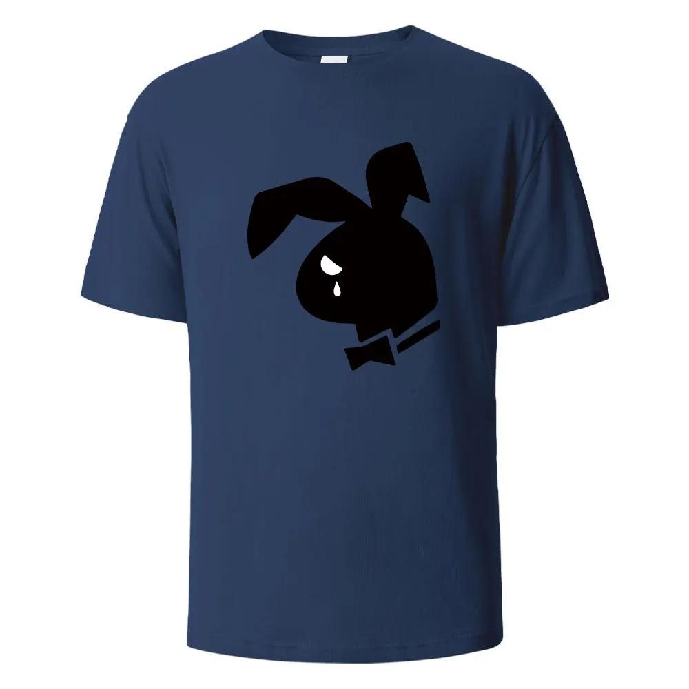 Weep Rabbit Street Lustiges T-Shirt Für Herren Mode Lässig Locker Baumwollkleidung Basic Oberteil Rundhals Atmungsaktives T-Shirt Hip Hop T-Shirts