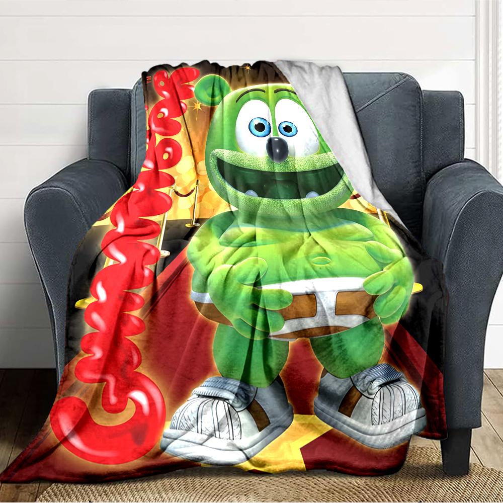 1pc Gummy Bear1 Blanket, Gift, for Men and Women, Soft Blanket, Good for Sofa Bed Couch Travel, Lightweight Flannel Blanket