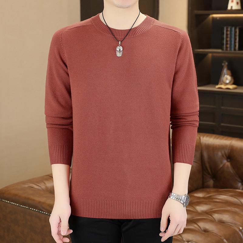 Men s Korean Style Round Neck Casual Sweater - Trendy, Versatile, Long Sleeve Pullover XL