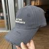 2025 Embroidered Letter Ripped Baseball Cap with Widened Brim for a Slimmer Look - Unisex Casual Soft Top Cap