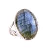 Natural Labradorite Gemstone 925 Solid Sterling Silver Jewelry Ring Size 9 m0M95