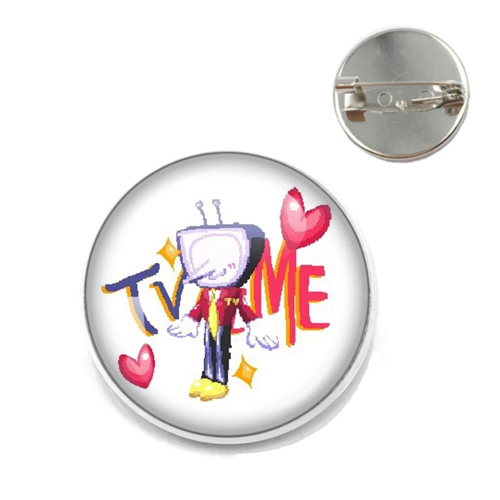 Deltarune Game Character Funny Meme Metal PinsTenna Glass Brooch Badges Accessories Pins Gamer Fans Friends Jewelry Gift