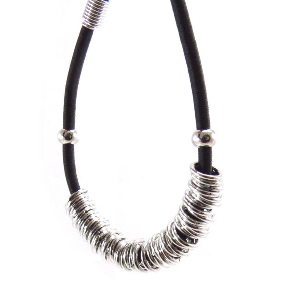 Les Trésors De Lily [J7245] - Bracelet fantaisie 'Chorégraphie' noir argenté