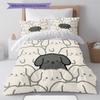 Dachshund Pattern Bedding Quilt Set Quilt Cover Pillowcase Home Decoration Birthday Gift (1 * duvet cover + 2 * pillowcase, without core)