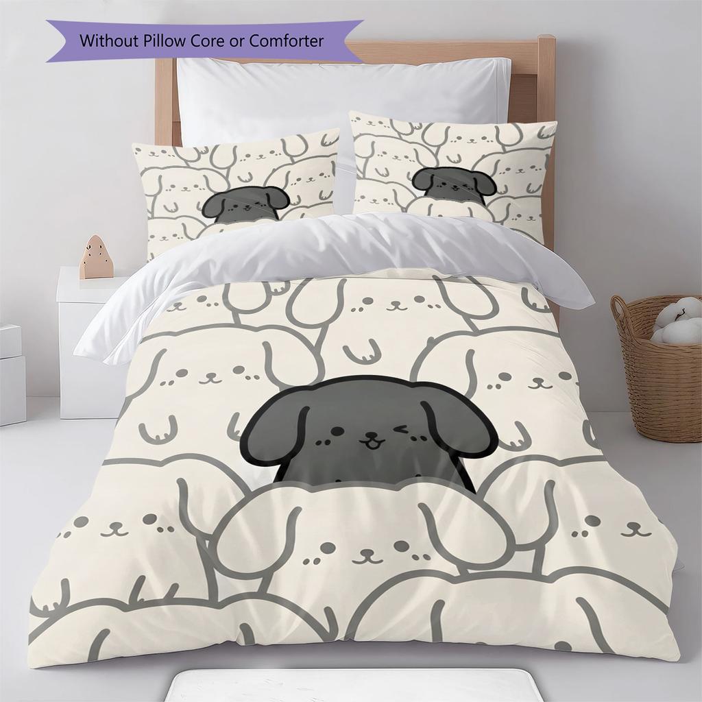 Dachshund Pattern Bedding Quilt Set Quilt Cover Pillowcase Home Decoration Birthday Gift (1 * duvet cover + 2 * pillowcase, without core)