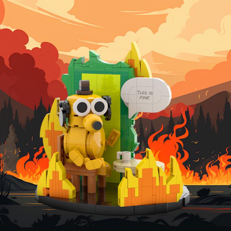 In Stock: No. 1440 S0021 "This Is Fine" Movie Building Blocks Model - Children's Assembly Toy