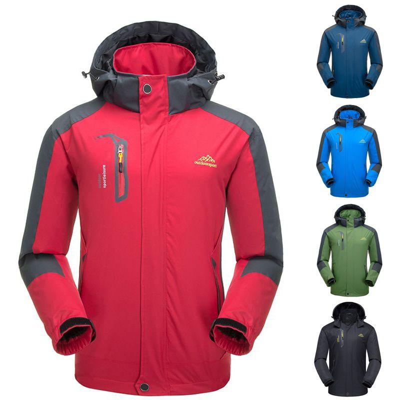 Waterproof Windproof Men Warm Coat With Detachable Hood And Adjustable Cuffs For Winter