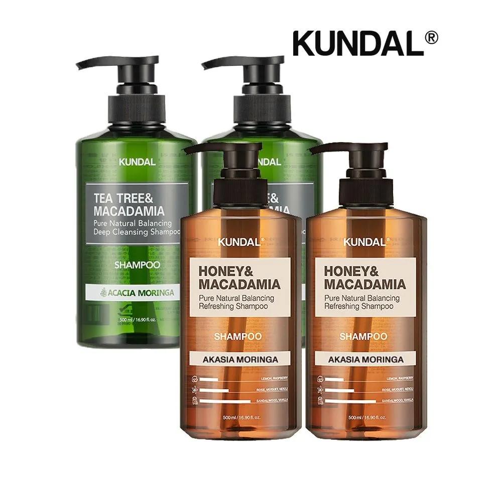 KUNDAL Nature Shampoo Acacia Moringa 500ml x2 + Deep Cleansing Shampoo for Oily Hair Acacia Moringa 500ml x2