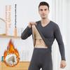 Thermal Underwear Men's Two-color AB Side Fleece Wool Medium Thick Autumn Clothes and Pants Set