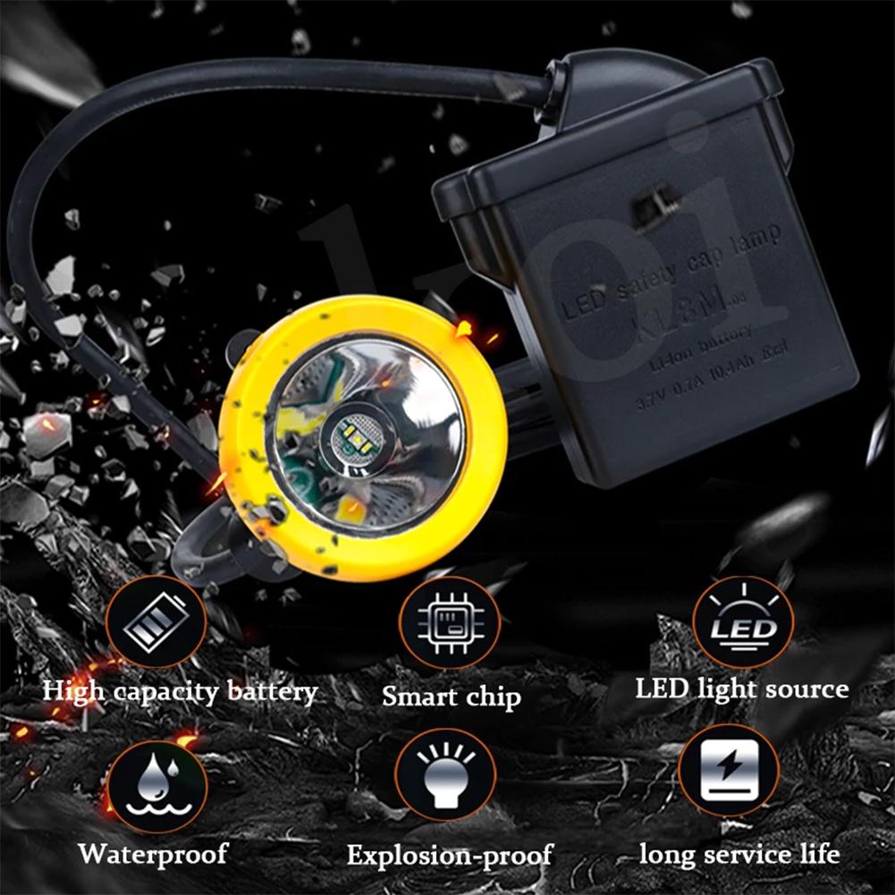 Safety Mining Light Rechargeable Superbright Mining Headlamp Explosion-Proof Cap Lamp for Mining Hunting Fishing