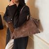 Oversized Vintage Fashion Shoulder Bags For Women Faux Suede Large Capacity Shopper Tote Bag  Autumn Luxury Designer Handbag