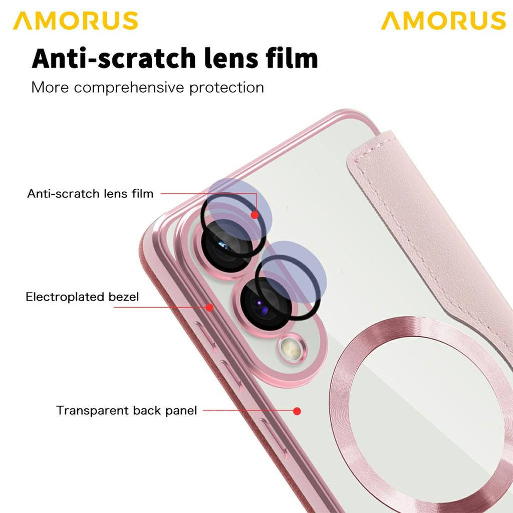 For Samsung Galaxy S25 Edge Case Compatible with MagSafe RFID Blocking Card Holder Leather Phone Cover