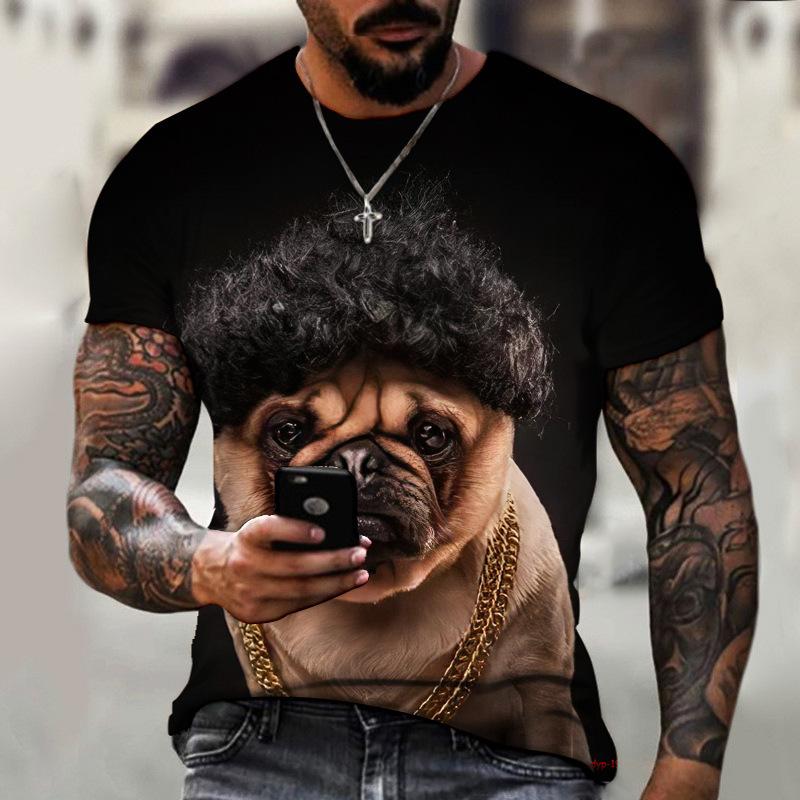 3D Animal T Shirt Man 3D Printing Tees Elephant Dog Tiger T Shirts Hip Hop Men Casual Short Sleeve T Shirts Summer Top
