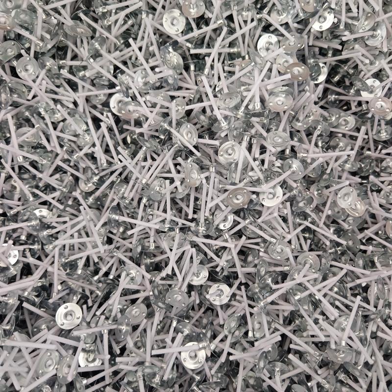 200Pcs Smokeless Natural Coated Cotton Candle Wicks Cores with Metal Tabs Base for DIY Tealight Candle Making Supplies