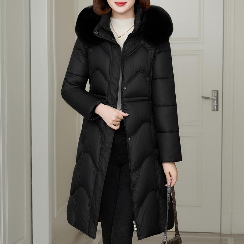 Winter Women's Jackets Hooded Loose Thick Warm Long Parkas Middle Age Female Coat