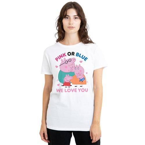 Peppa Pig Womens/Ladies Pink Or Blue We Love You Family T-Shirt