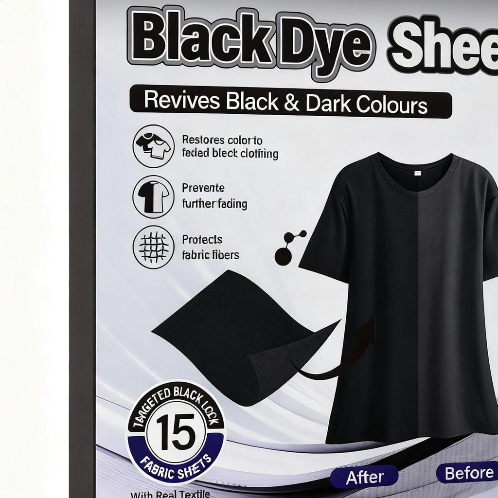 15pcs laundry black color enhancement sheet-non-woven fabric used for fading black clothes, supplementing color, improving color