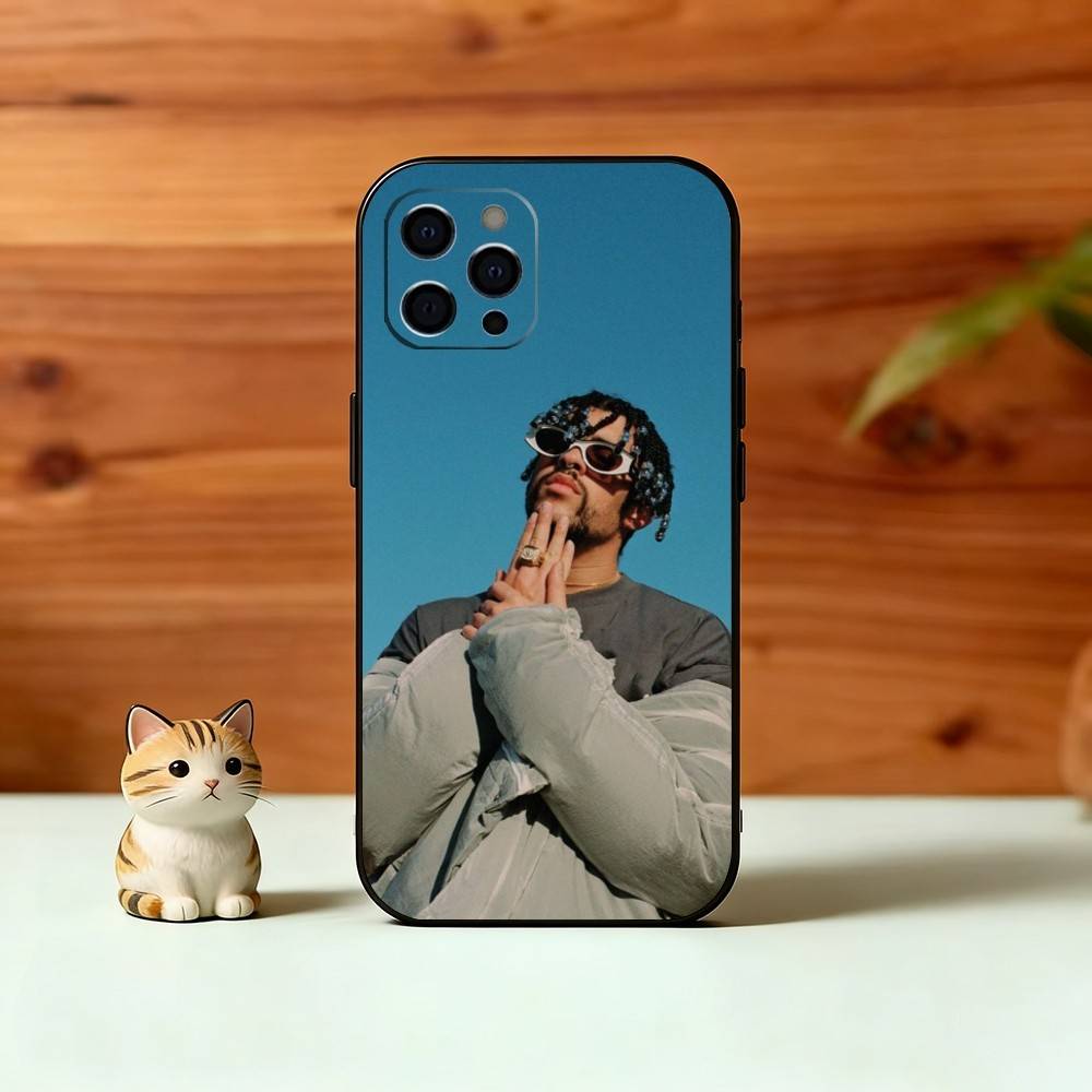 Bad B-B V-Vibes Phone Case For iPhone 17,16,15,14,13,12,11 Plus,Pro Max,XS,Soft Silicone Black Cover