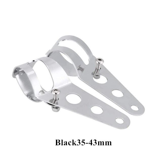 1 pár Univerzální držáky světlometů motocyklu Svorka Ucho vidlice Chopper Držák světlometu 28mm-43mm Nastavitelný Držák motorové vidlice