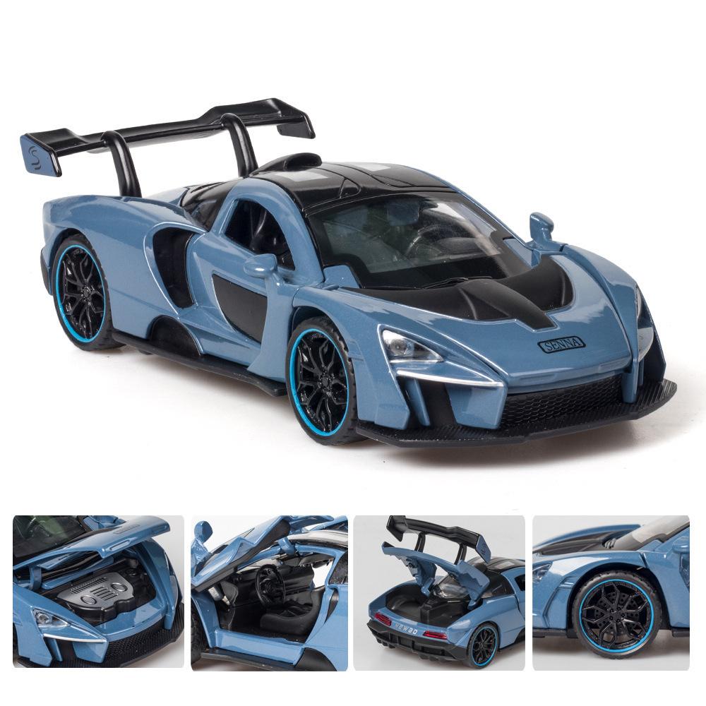 1:32 Senna Supercar Car Model Metal Diecasts & Toy Vehicles Simulation Sound Light Collection Toys For Children Gift
