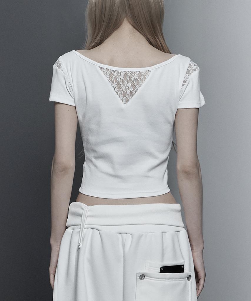 ETRE AU SOMMET Bust Line Pintuck Detail Top (White)