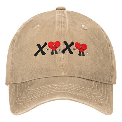 Bad Bunny Sad Heart Valentines Xoxo Baseball Cap Men Women Trucker Hat Sunshade Outdoor Sport Baseball Caps Birthday Gift