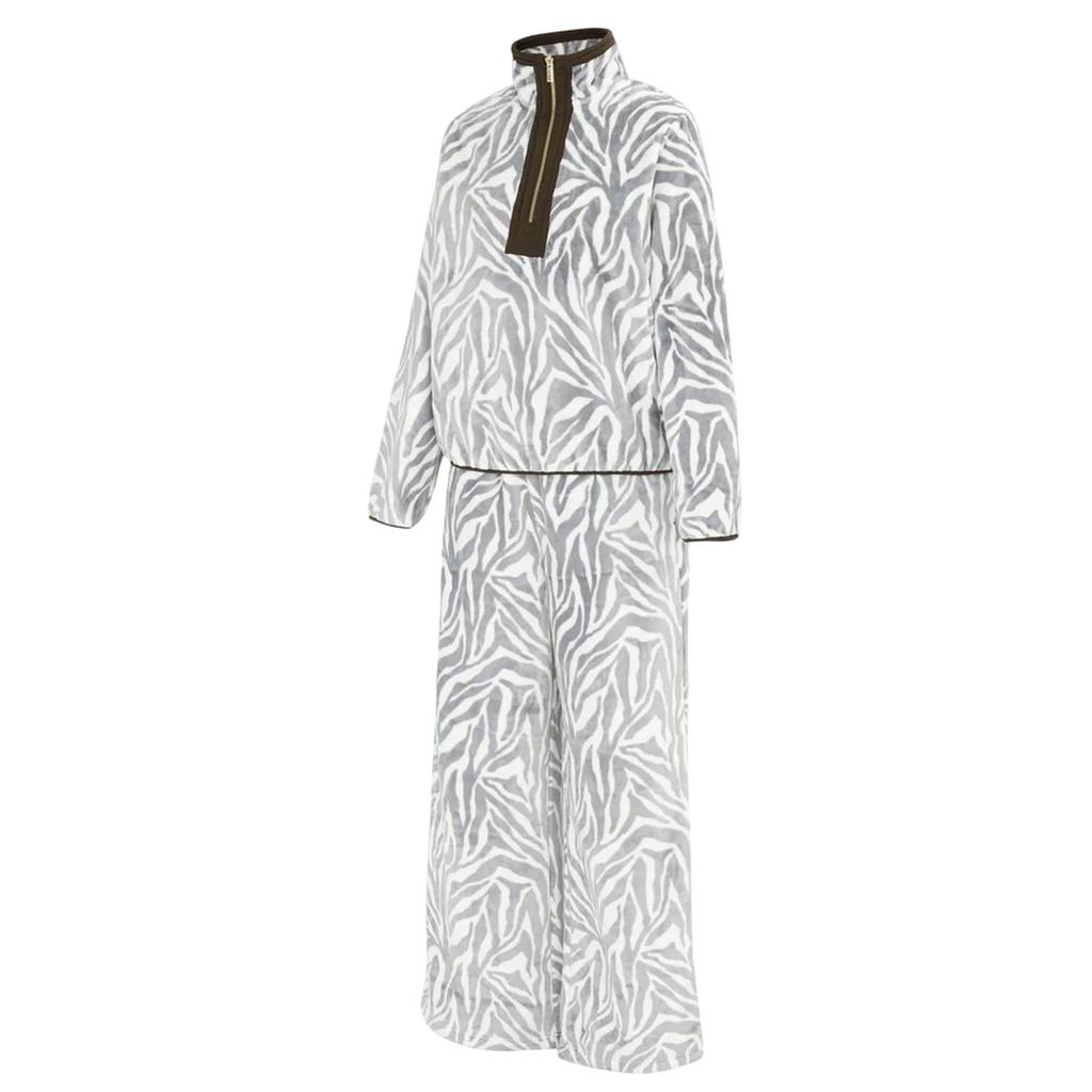 Biba Womens/Ladies Zebra Print Fleece Funnel Neck Loungewear Set