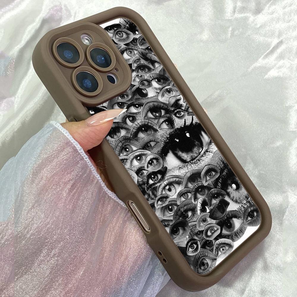 JT329 Magazine Eyes Collage Art for iPhone 17 16 15 14 Pro Max Samsung S26 S25 Ultra A17 A16 A07 A56 A13 A14 A15 A06 Xiaomi 15T Redmi 15c Soft Case