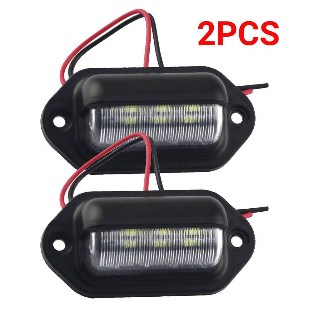 

2 шт. 6 светодиодов подсветка номерного знака автомобиля для внедорожника, грузовика, прицепа, фургона, подножки, белые лампочки, автомобильные товары, подсветка номерного знака