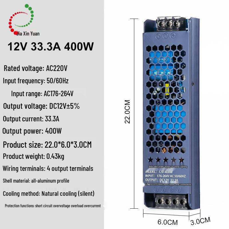 Schwarzes King Kong LED Netzteil Transformator 220V auf 12V/24V/48V, 60W-400W