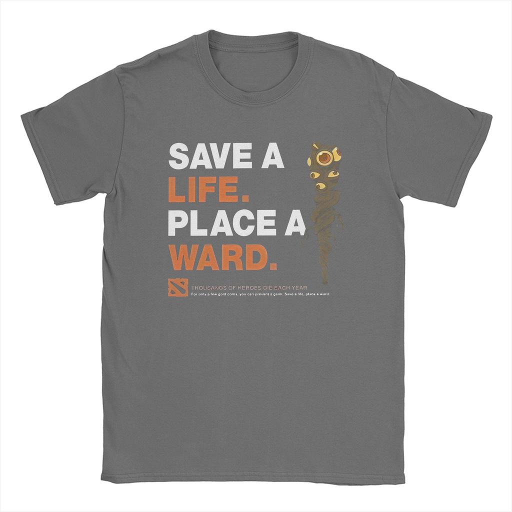 D-Dota 2 Art of Ward Men's T Shirts Game Peace of Ward Vintage Tee Shirt Short Sleeve Crew Neck T-Shirts Cotton Adult Clothes