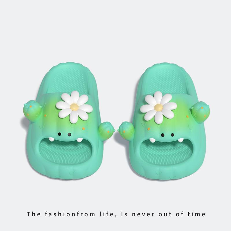 Cute Cactus Summer Slide Slippers With Eva Footbed For Women And Men Comfort